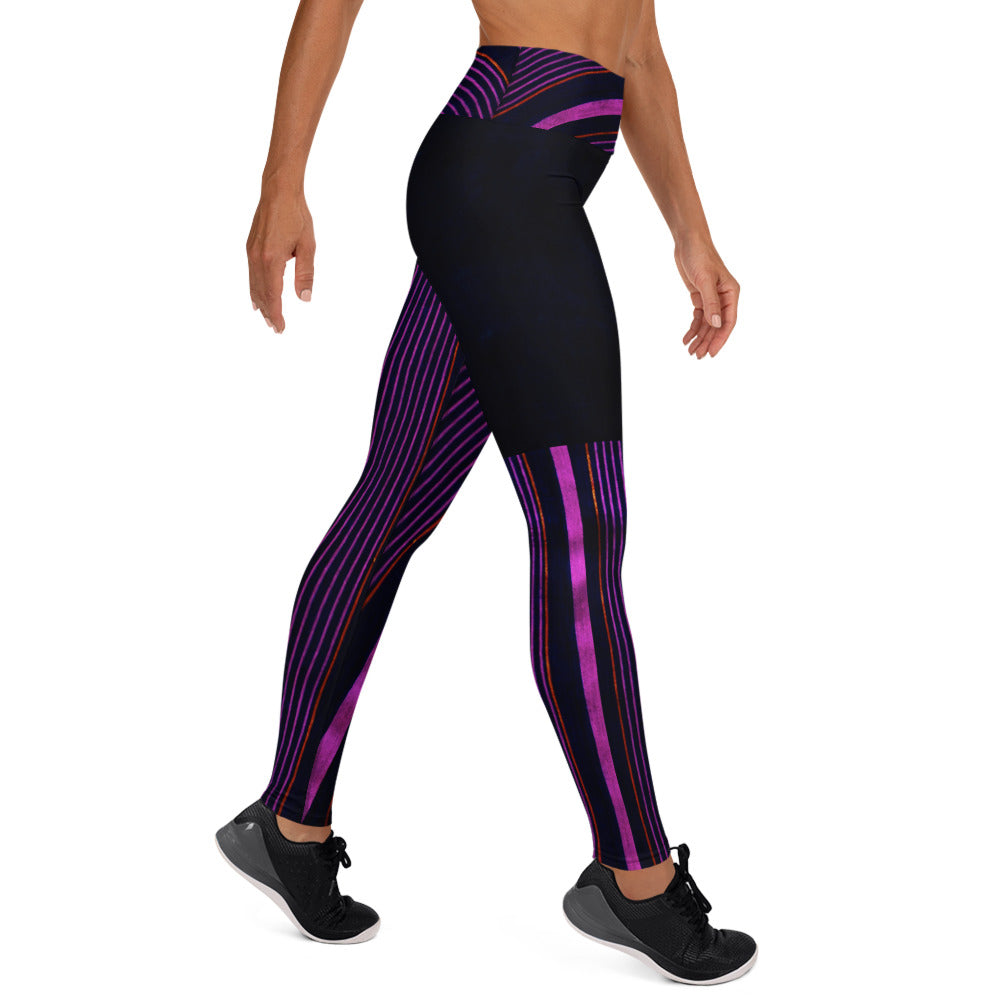 Dance Leggings. Yoga Pants. Gym or Workout High Waist Leggings. "Peppermint" Streetwear by WickedYo.